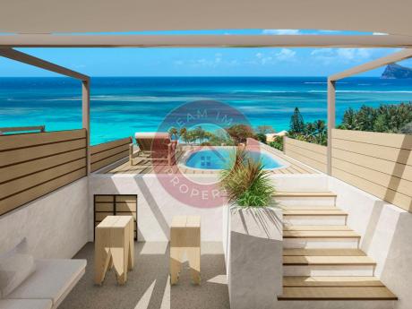 VUE MER IMPRENABLE ! APPARTEMENTS 3 CHAMBRES AVEC PISCINE PRIVEE A PEREYBERE - ILE MAURICE