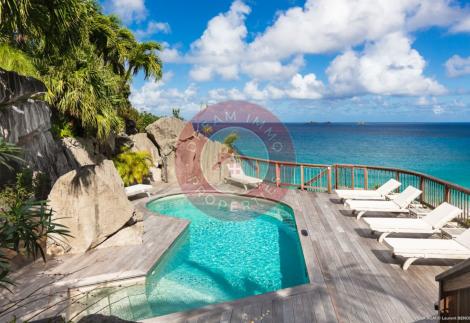 LOCATION 3CH VILLA ACAÏ VUE SUR LE LAGON TURQUOISE DES CARAIBES A FLAMANDS – SAINT BARTHELEMY 