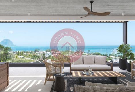 VUE MER PANORAMIQUE ! SPACIEUX PENTHOUSE AVEC ROOFTOP PRIVE A TAMARIN – ILE MAURICE